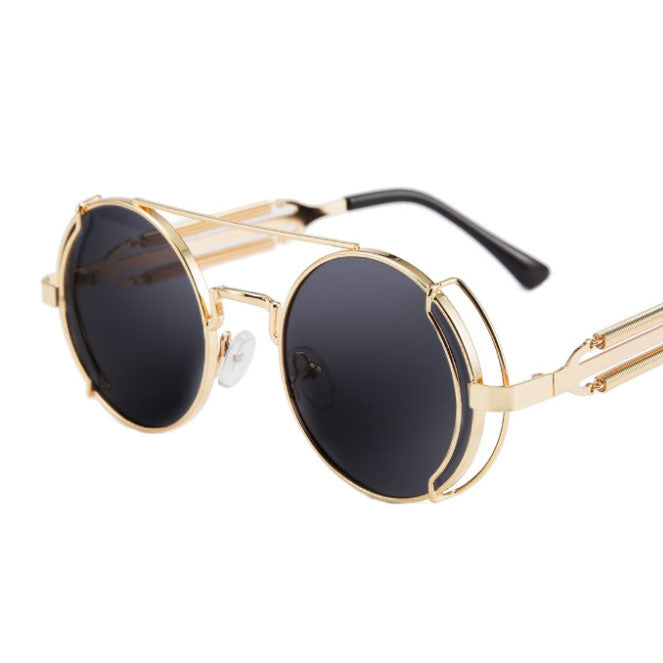 Lunettes de soleil rondes dorées "Mad"-TENSHI™
