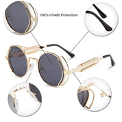 Lunettes de soleil rondes dorées "Mad"-TENSHI™