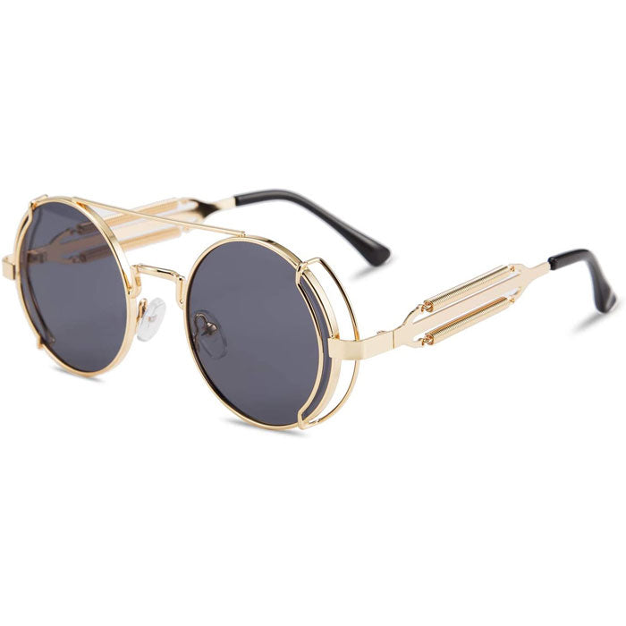 Lunettes de soleil rondes dorées "Mad"-TENSHI™