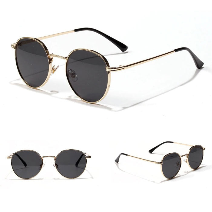 Lunettes de soleil rondes dorées "Miller"-TENSHI™
