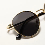 Lunettes de soleil rondes dorées "Miller"-TENSHI™