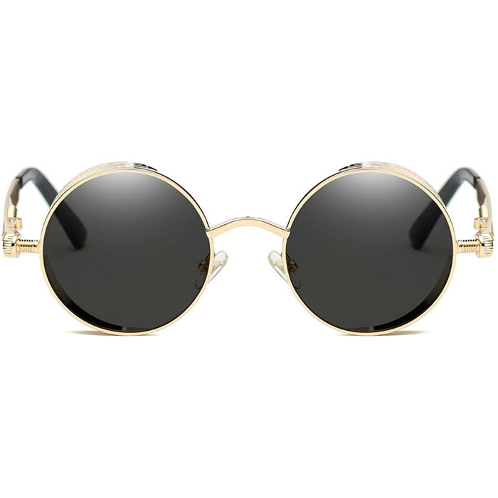 Lunettes de soleil rondes dorées "Sputnik"-TENSHI™