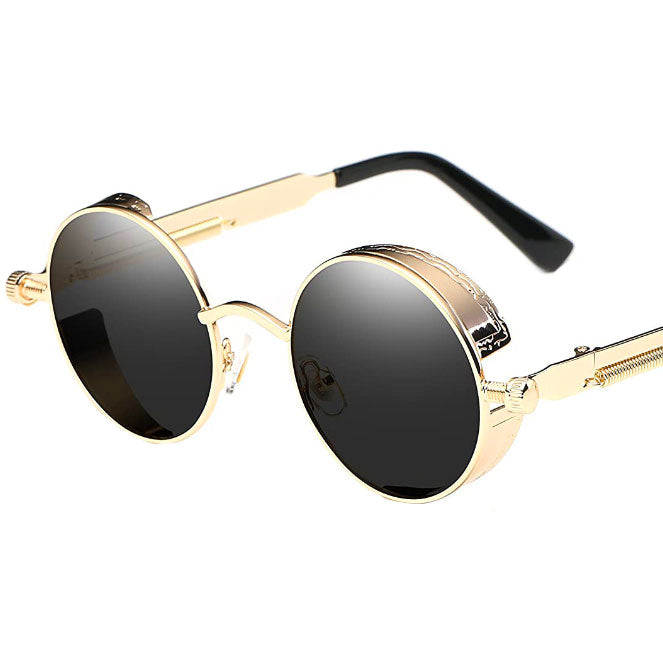 Lunettes de soleil rondes dorées "Sputnik"-TENSHI™