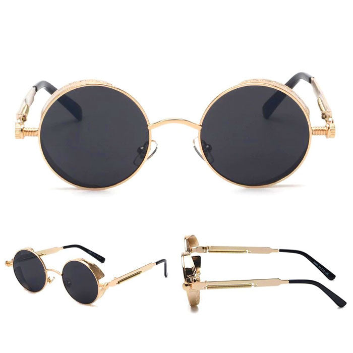 Lunettes de soleil rondes dorées "Sputnik"-TENSHI™