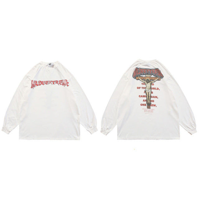 T-shirt Oversize Manche Longue "Justice" -TENSHI™ STREETWEAR