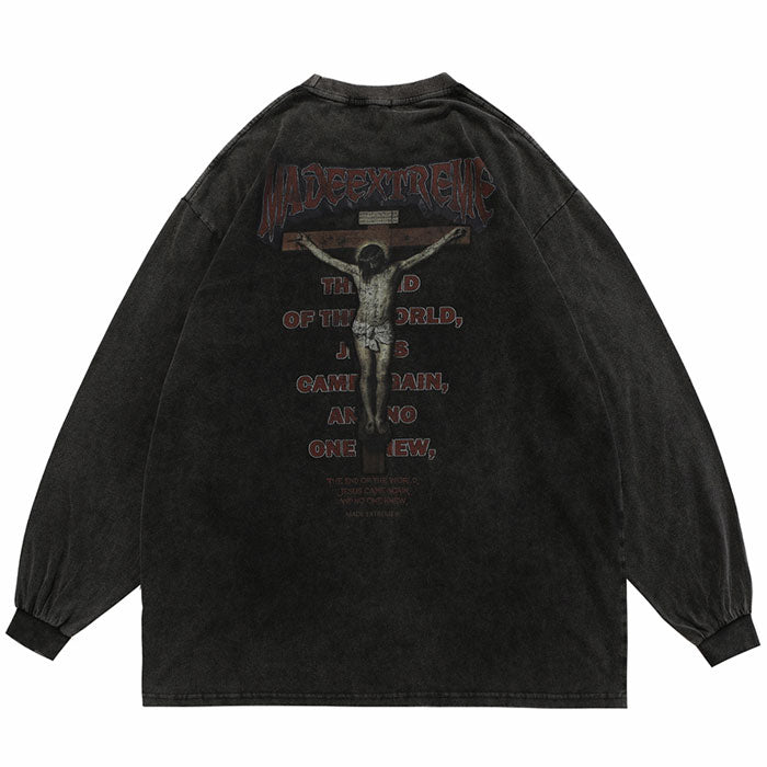 T-shirt Oversize Manche Longue "Justice" -TENSHI™ STREETWEAR